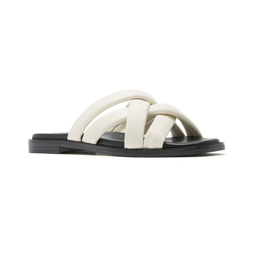 La Canadienne Fox Leather Sandal, White